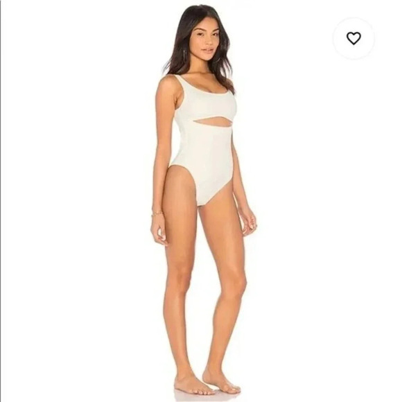 NWT SOLID&STRIPED THE NATASHA Cut Out One Piece Swimsuit Cream Size L - Picture 14 of 16